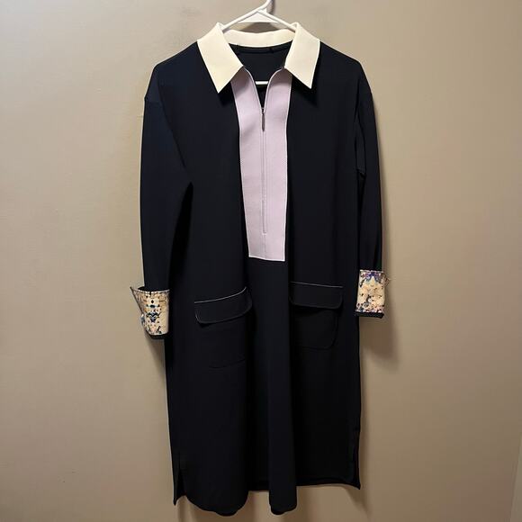Marie‎ Saint Pierre Yellowstone Dress In Midnight Navy Blue Size 0 Small - Picture 1 of 9
